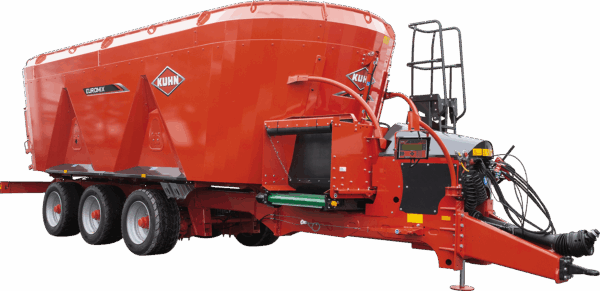 KUHN EUROMIX 3 CL - voermengwagen met drie vijzels en dwarsband